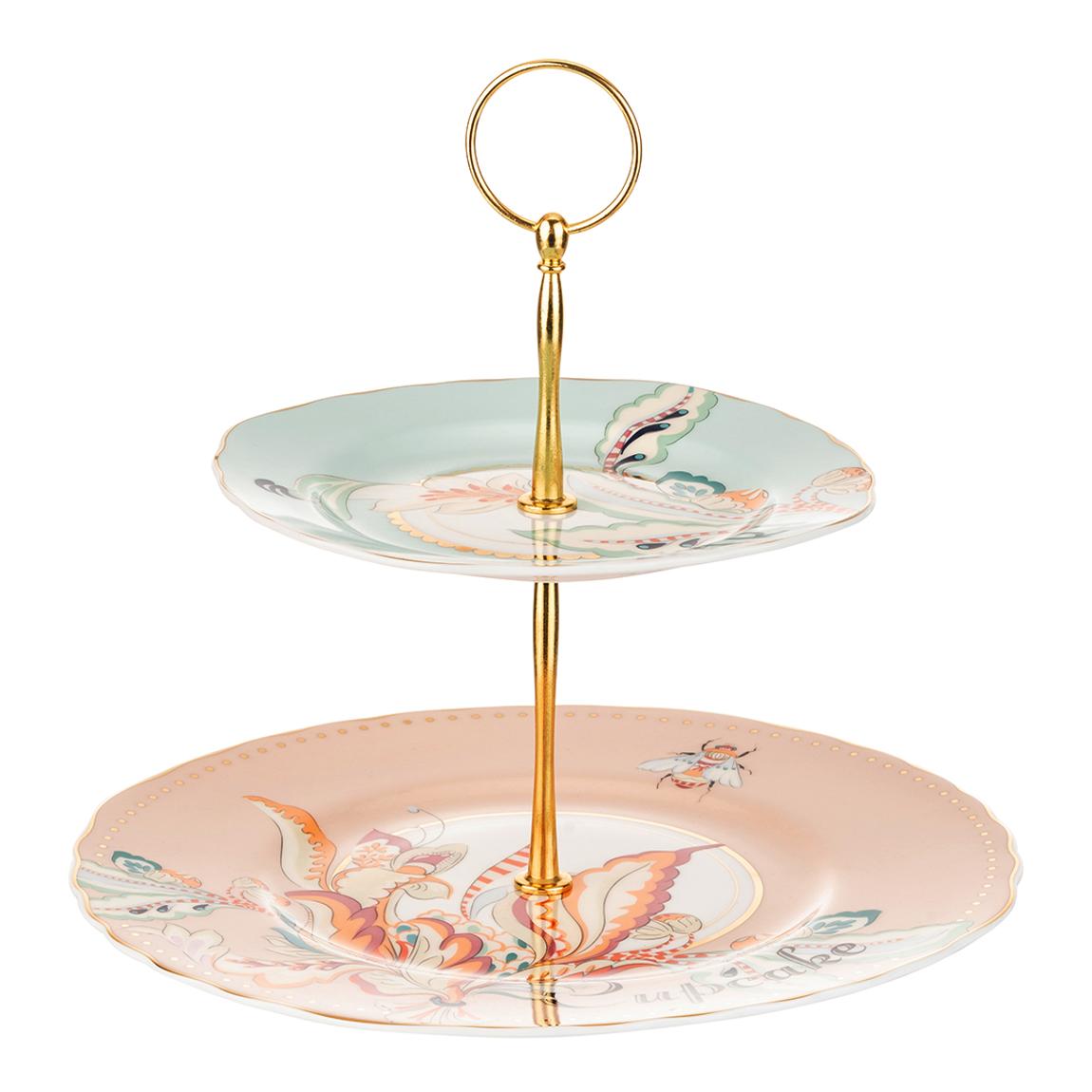 Floral 2 Tier Cake Stand in Gift Box main product photo