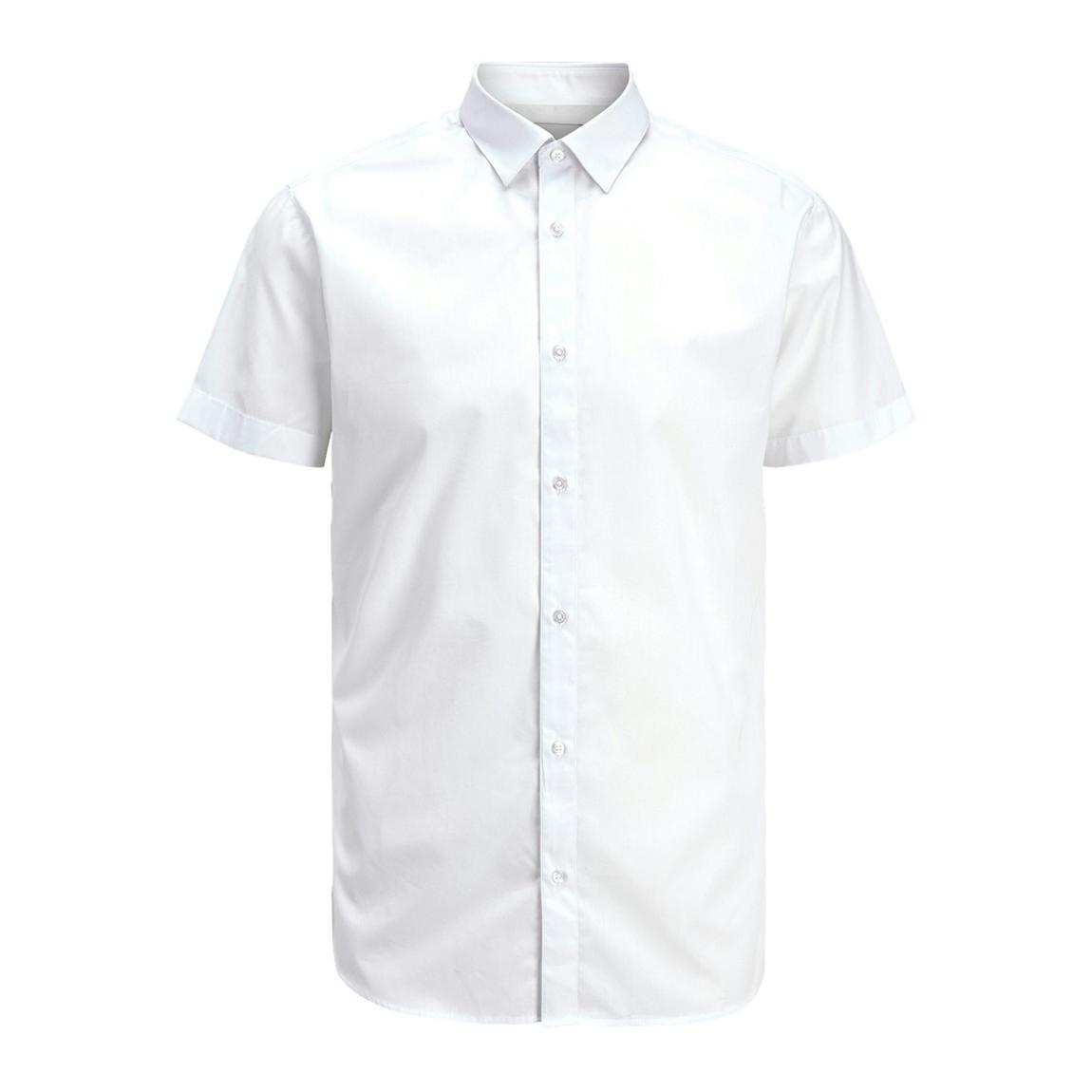 White Short Sleeve Cotton Blend Shirt main product photo