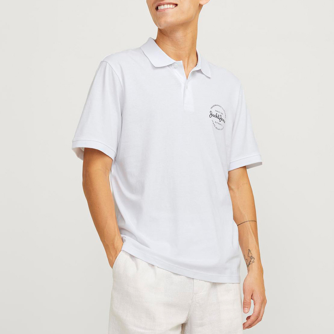 White Cotton Blend Polo Shirt main product photo