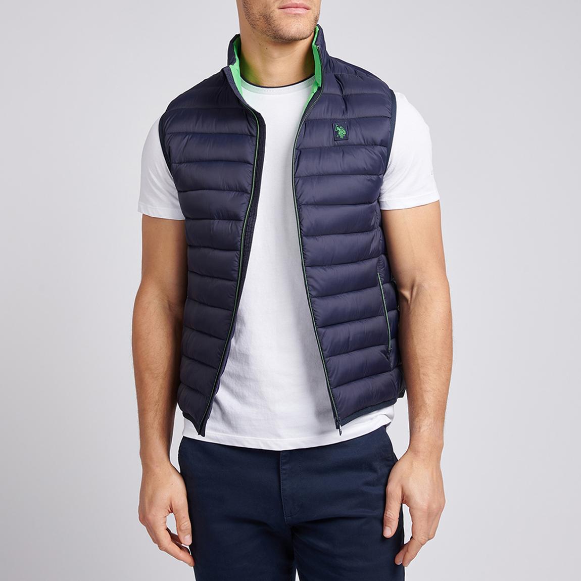 Navy Quilted High Neck Gilet main product photo
