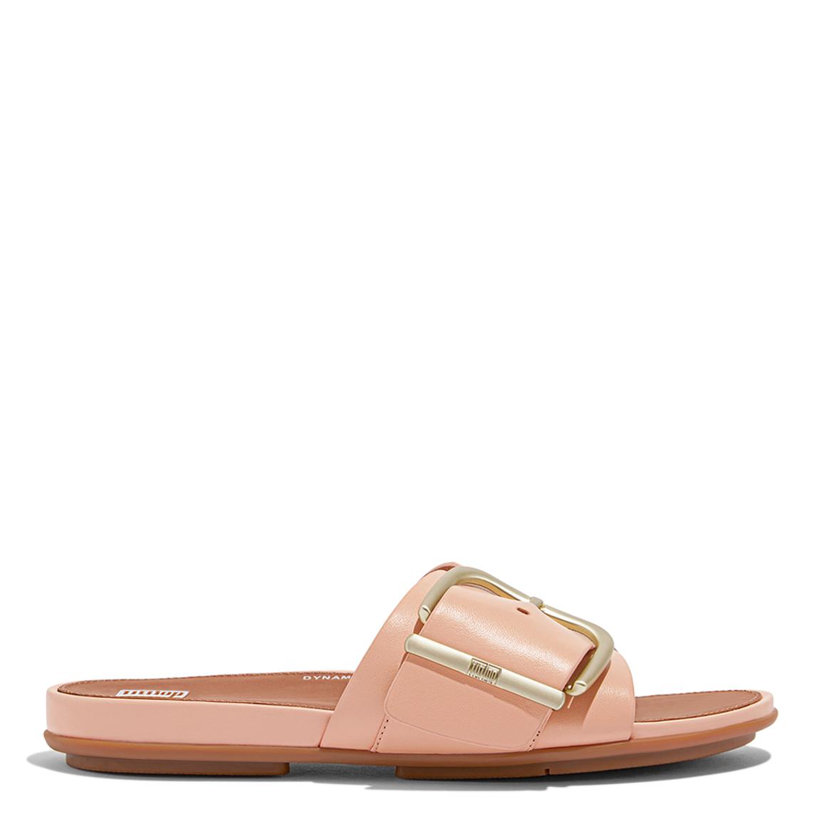 Blush Leather Gracie Maxi Buckle Slides main product photo