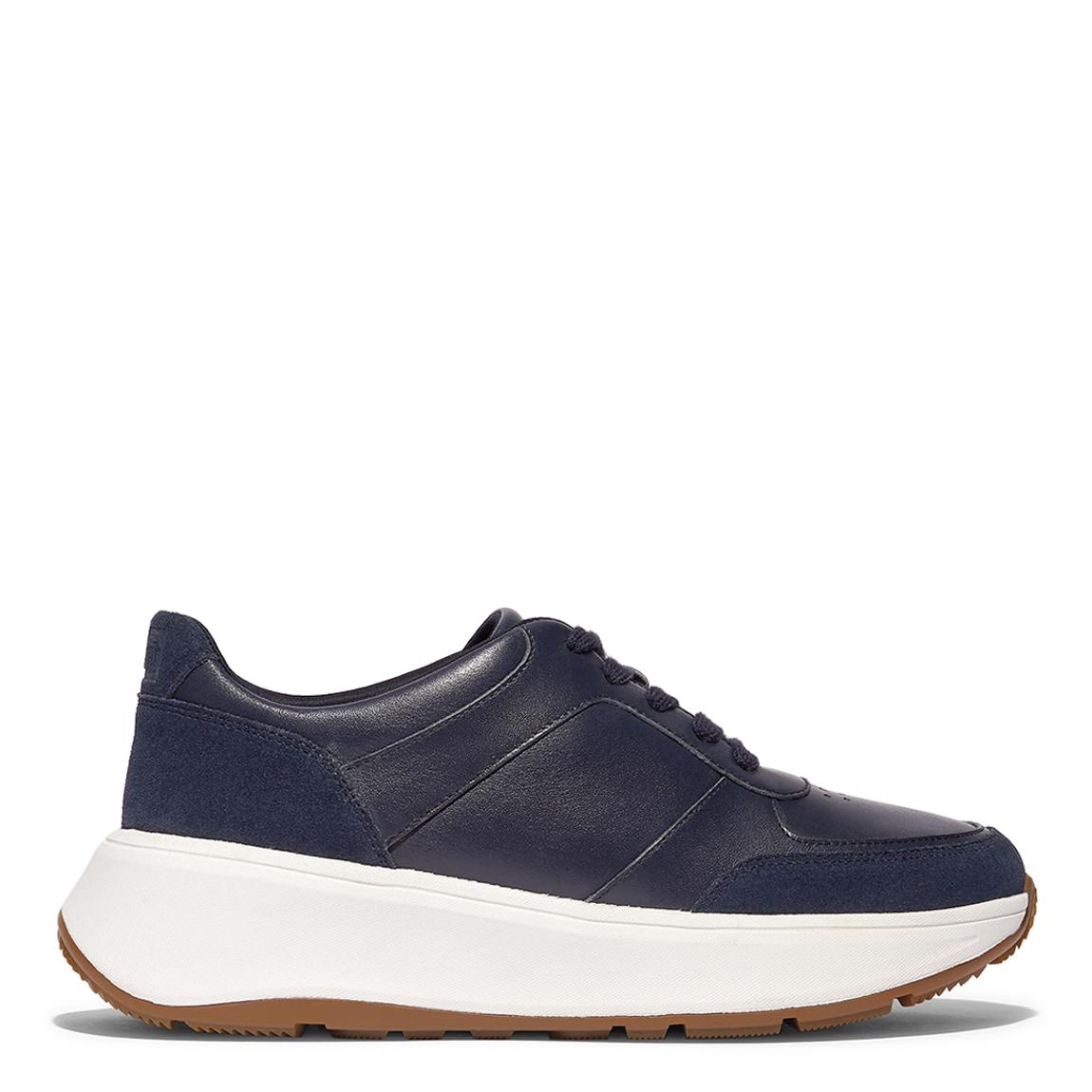 Navy F-Mode Leather/Suede Flatform Trainers main product photo