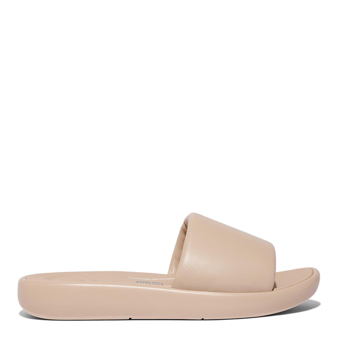 Beige Leather Iqushion D-Luxe Padded Slides main product photo