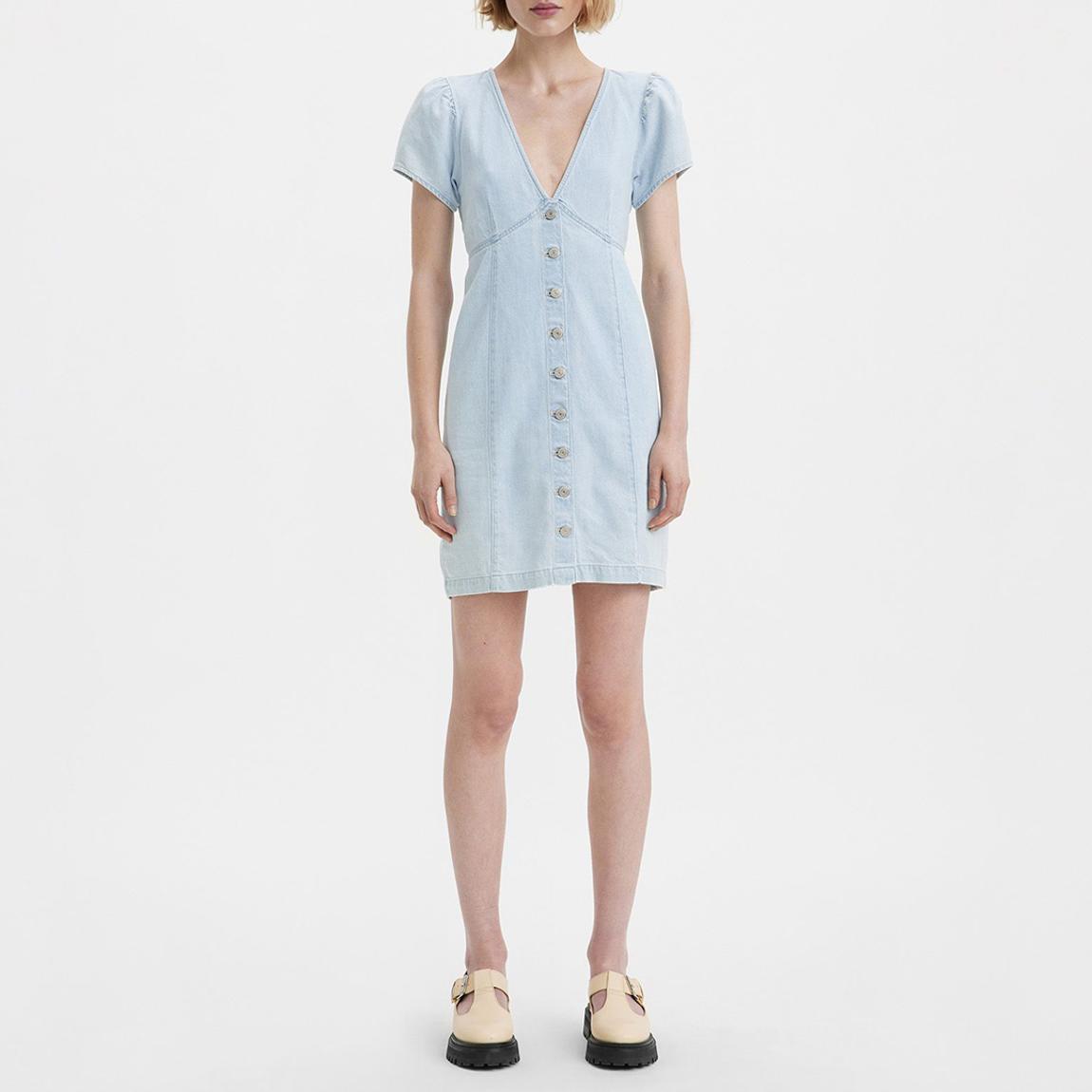 Light Blue Erin Mini Denim Dress main product photo