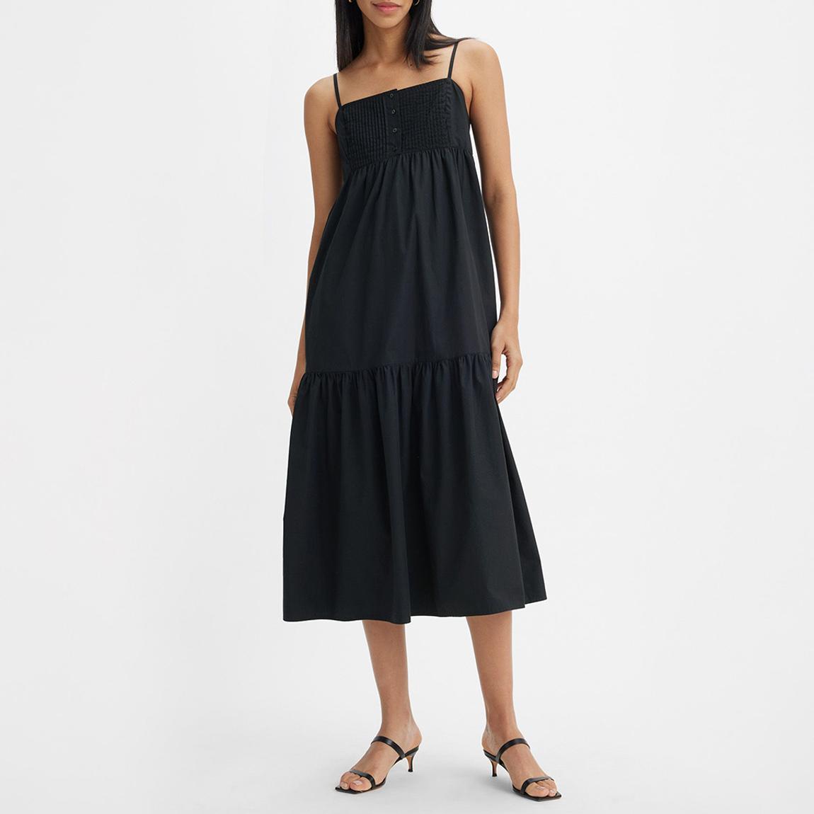 Black Issa Tiered Cotton Midi Dress main product photo