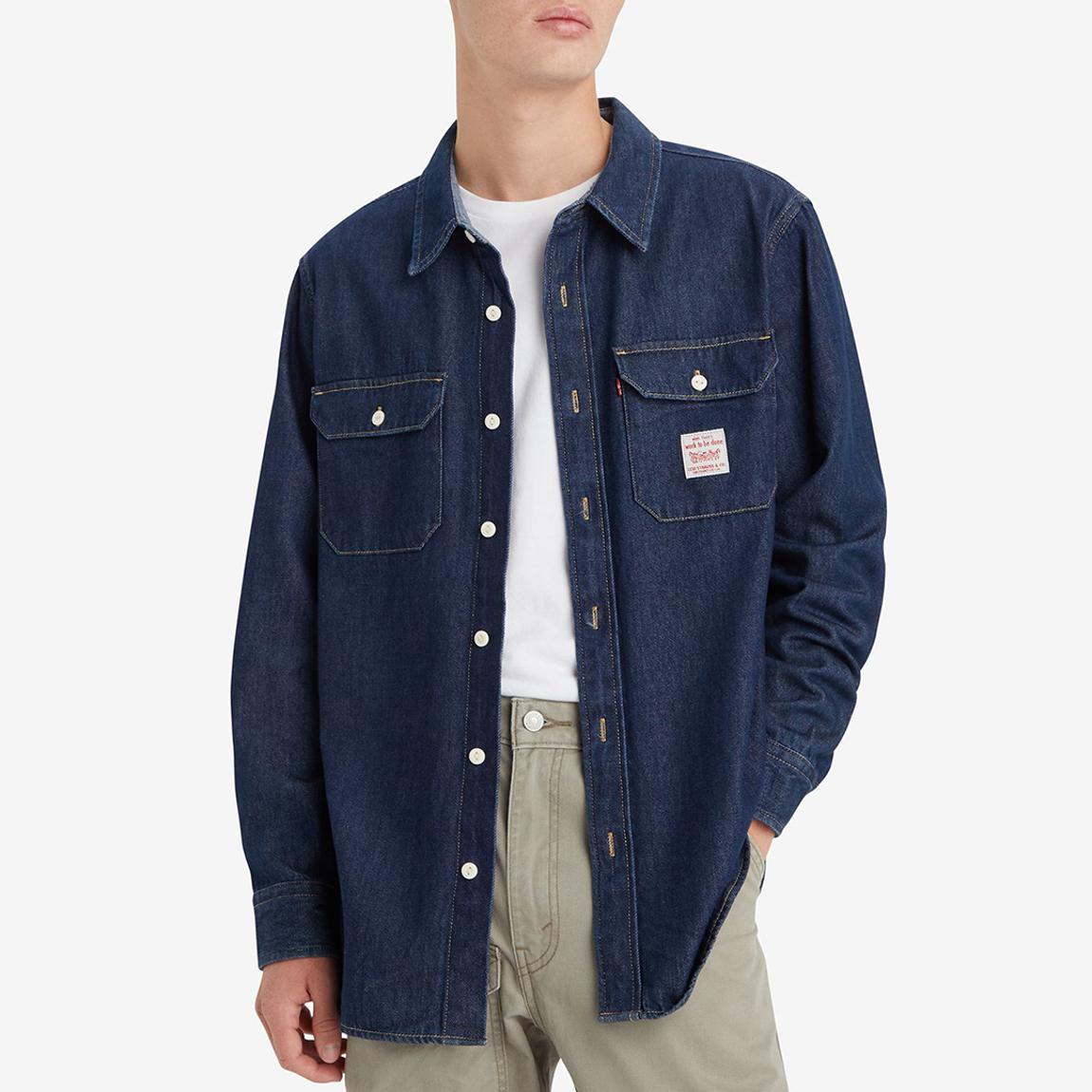 Dark Blue Classic Worker Denim Shirt main product photo
