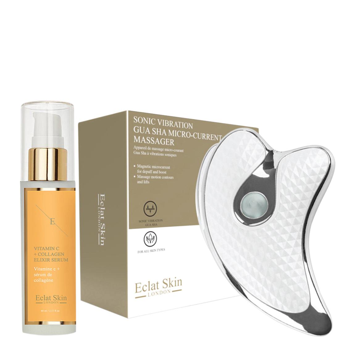 Eclat Skin London Sonic Vibration Guasha Micro-Current Massager + Vitamin C Serum 60ml - BrandAlley Eclat Skin London Sonic Vibration Guasha Micro-Current Massager + Vitamin C Serum 60ml - BrandAlley