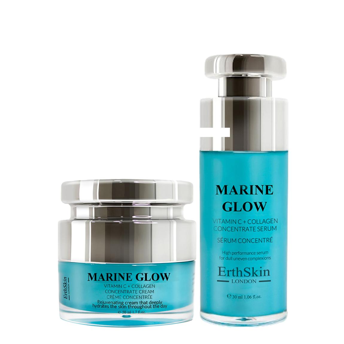 Marine Glow Vitamin C + Collagen Concentrate Serum 30ml + Marine Glow + Vitamin C Concentrate Cream 50ml main product photo