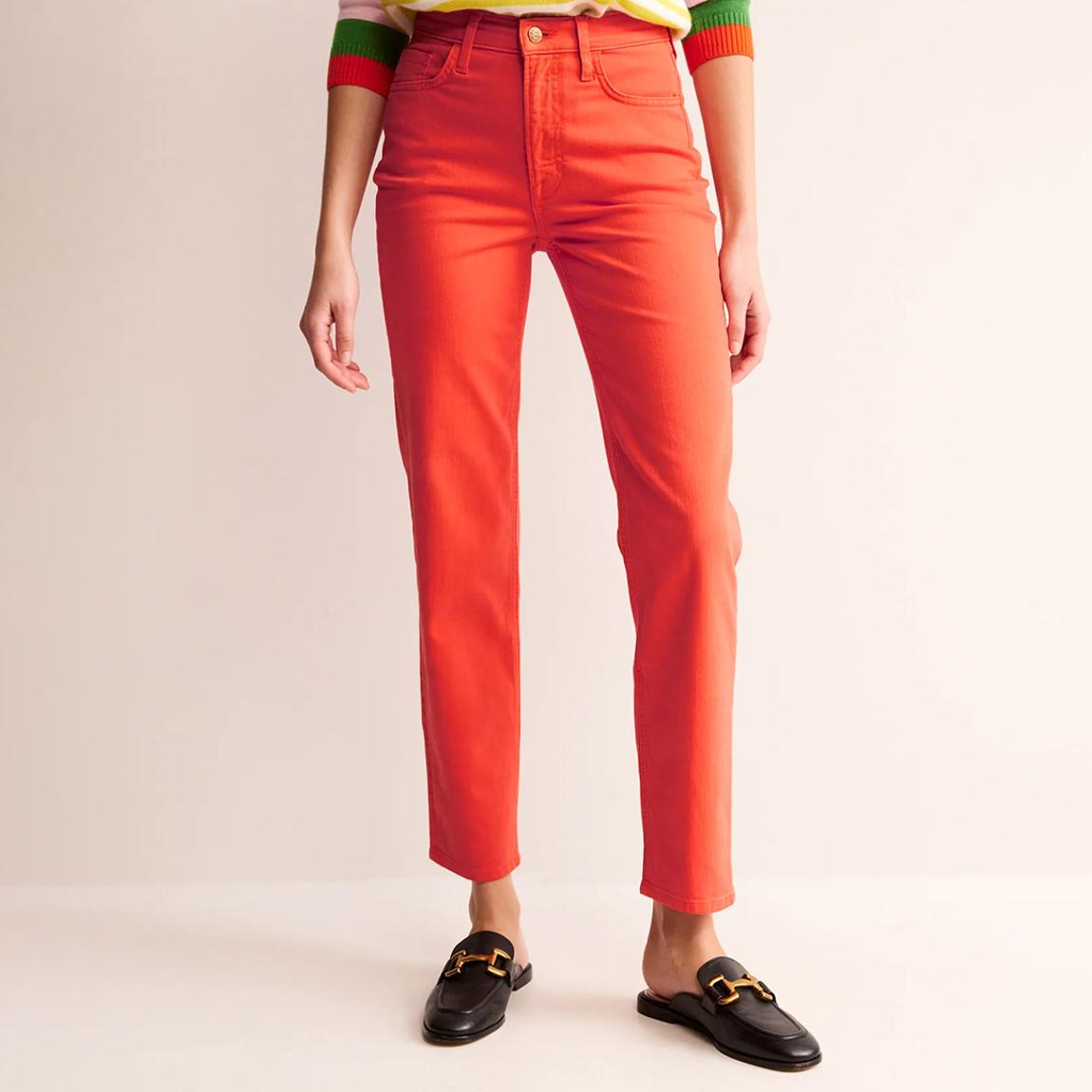 Mid Rise Slim Leg Jeans - Manderin main product photo