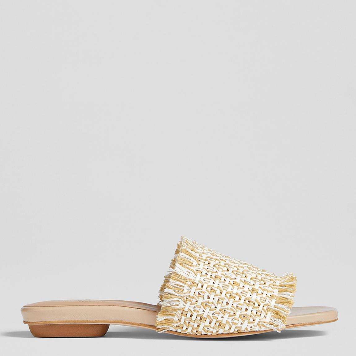 White/Natural Meera Flat Sandals main product photo