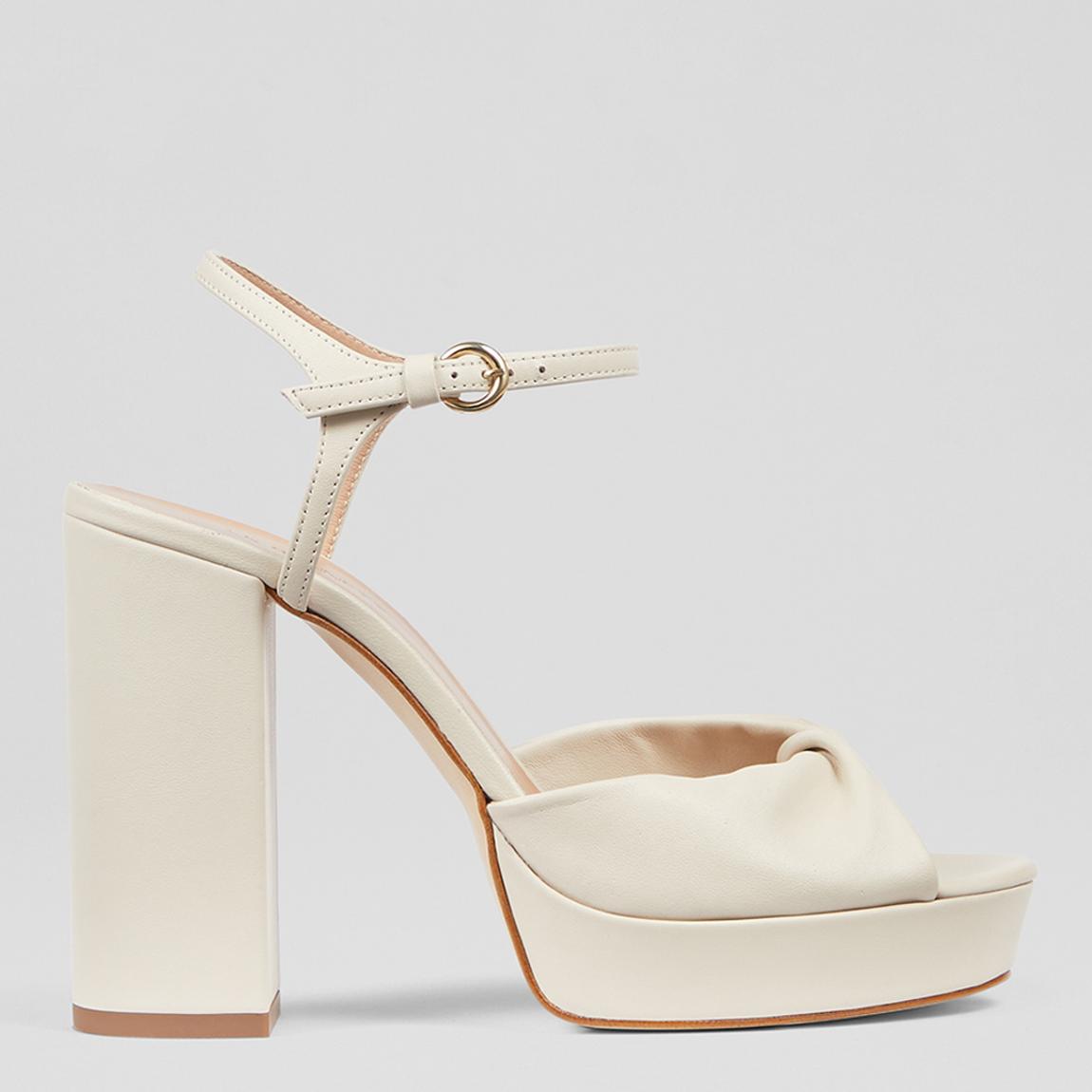 Grey Pearlised Leather Rosa Heeled Sandals main product photo