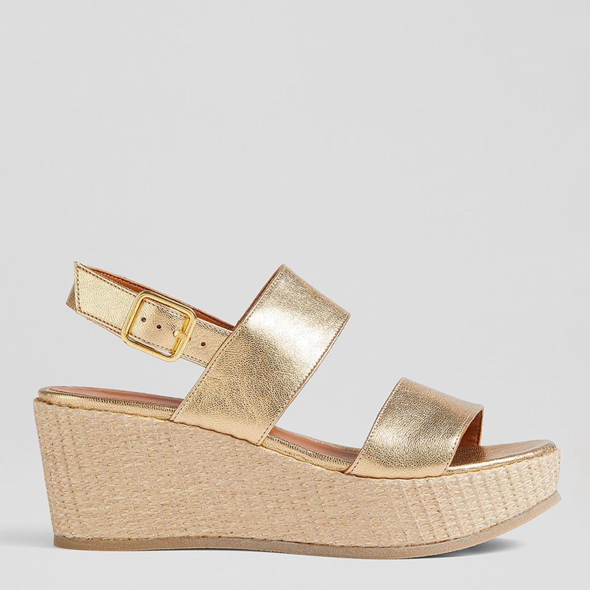 Gold Leather Adriana Platform Sandals main product photo