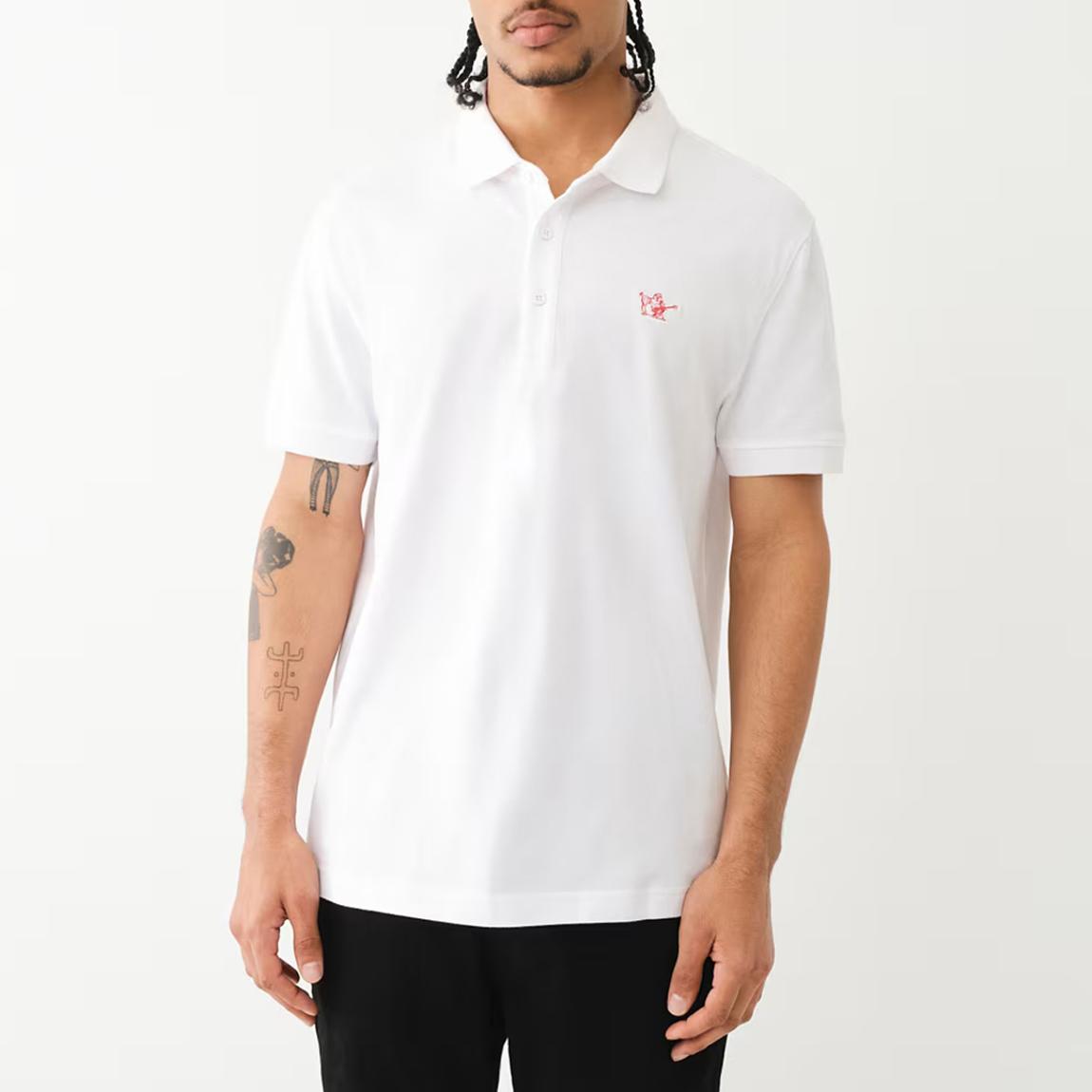 White Buddha Patch Logo Cotton Polo Shirt main product photo