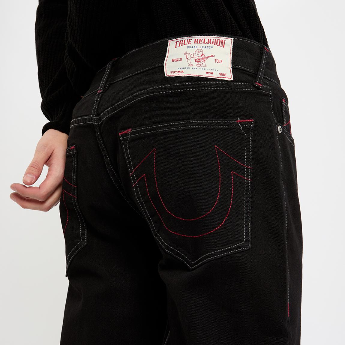 True Religion Black Ricky Straight Stretch Jeans - BrandAlley