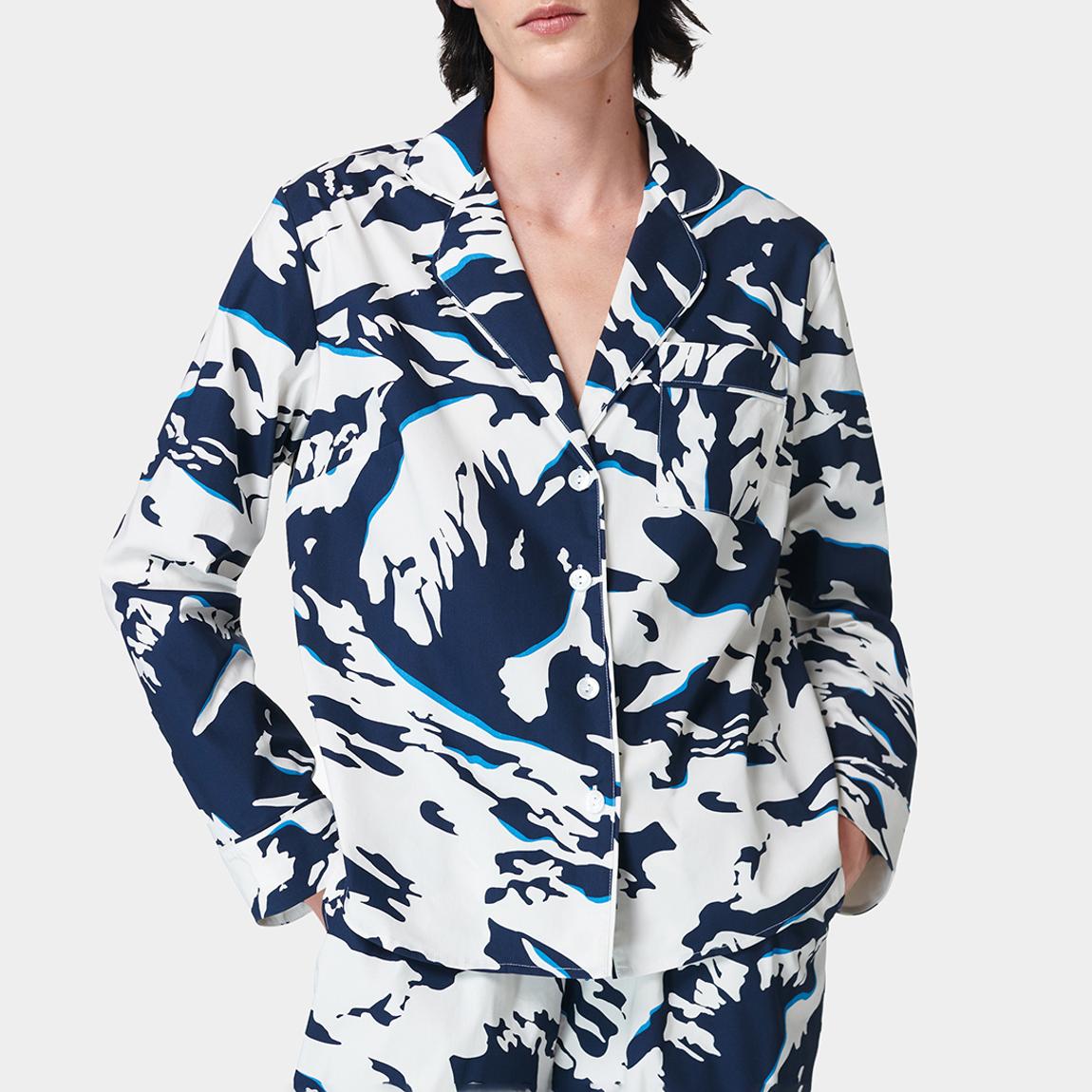 Blue Peaks Print Restful Sleep Long Sleeve Pyjama Shirt main product photo