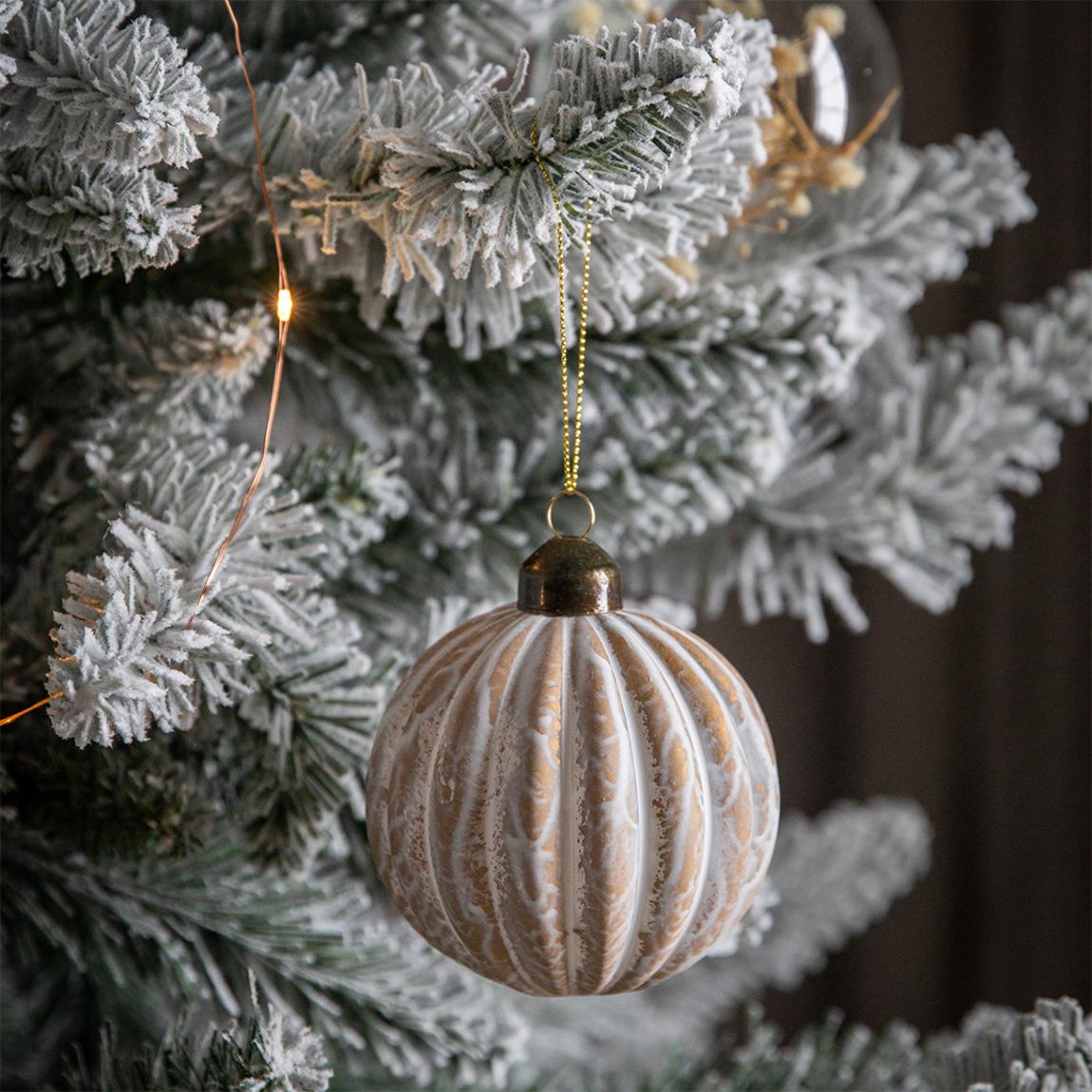 Set Of 6 Jako Baubles, Marbled Bronze main product photo