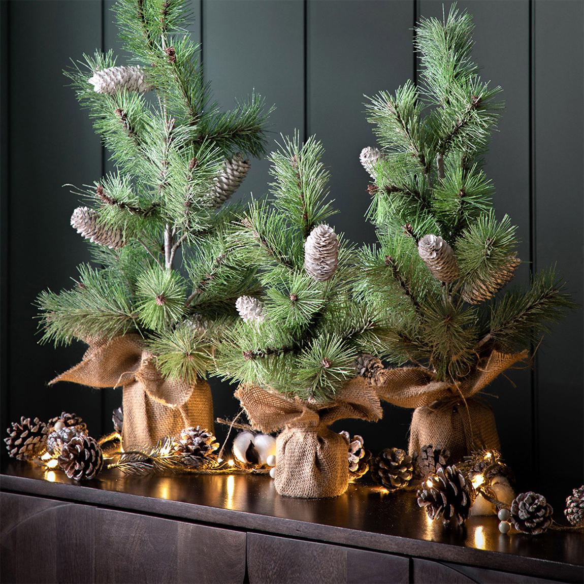 Mixed Cone & Cotton LED Garland, 183cm main product photo