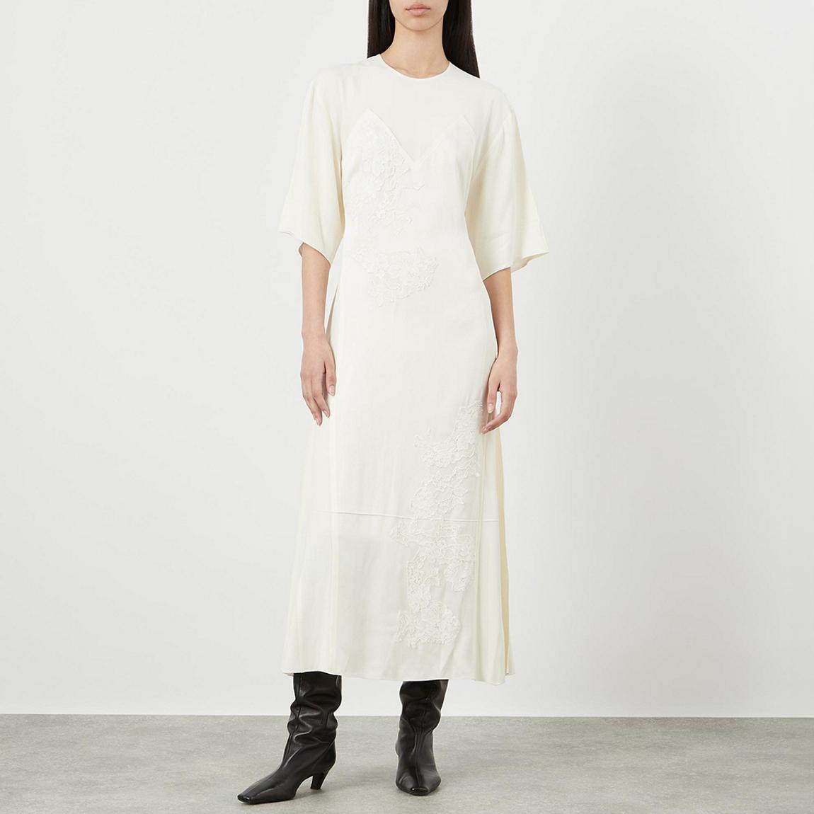 victoria beckham white lace dress Victoria Beckham Lace Insert Cami Floor-Length Dress In Ivory 10