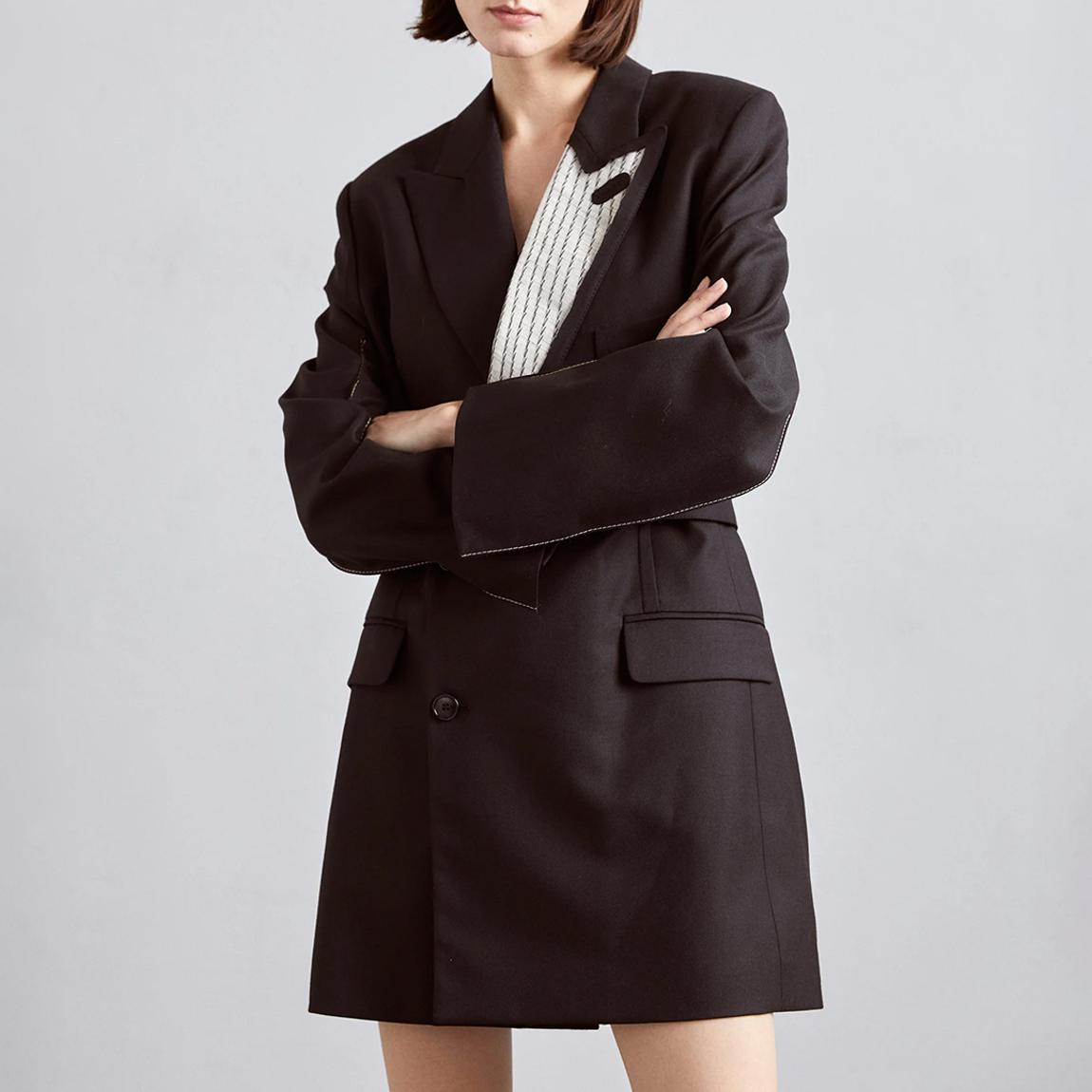 Black Double Breasted Tailored Dress main product photo