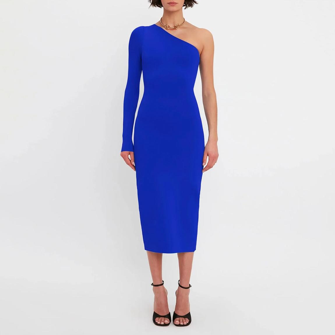 Blue VB Body One Shoulder Midi Dress main product photo