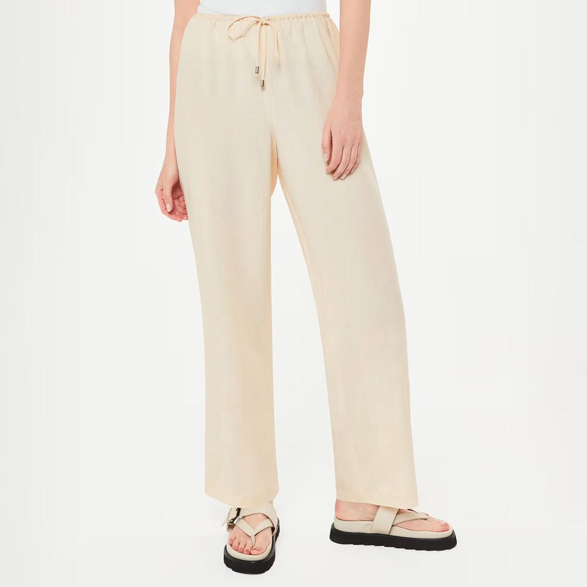 Ivory Anika Wide Leg Linen Blend Trousers main product photo