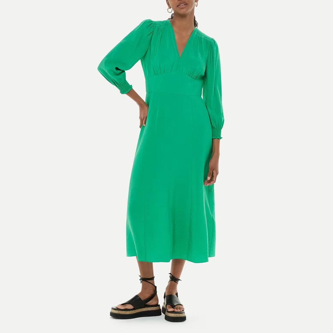 Green Sula V-Neck Midi Dress main product photo