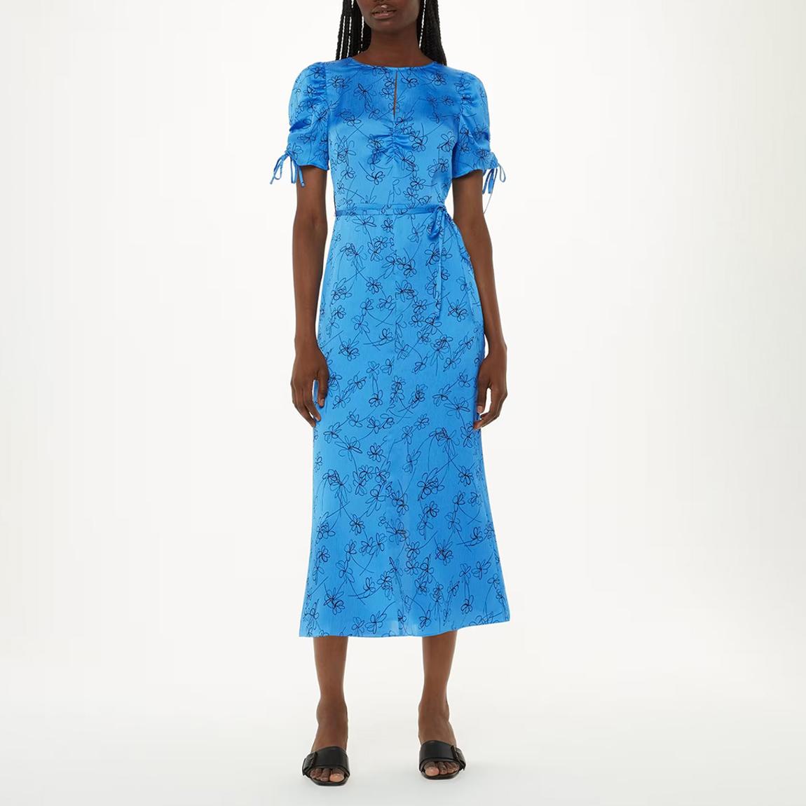 Blue Aurelie Floral Print Midi Dress main product photo