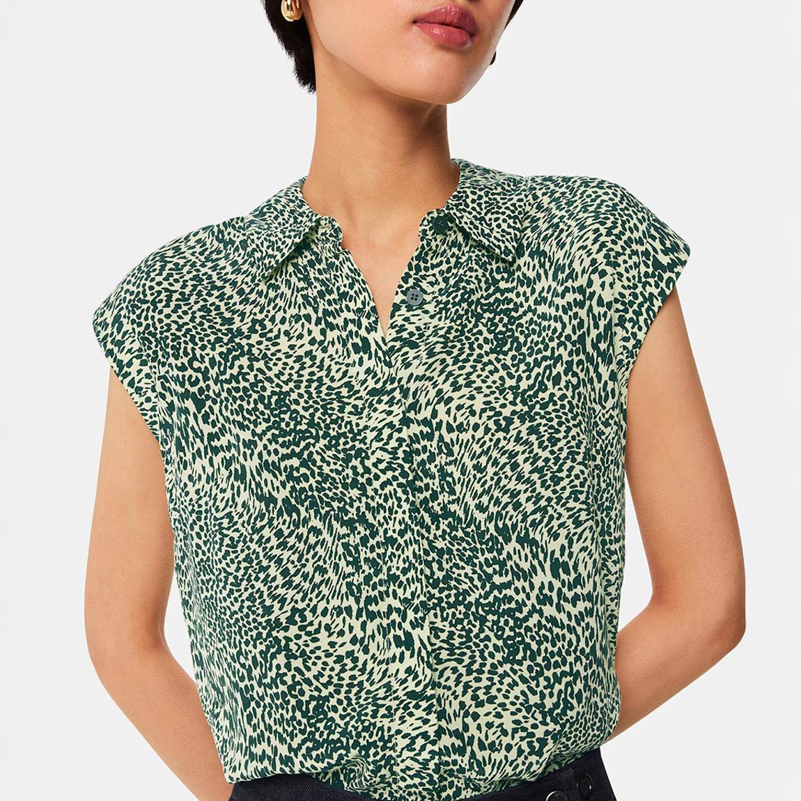 Green Diagonal Leopard Shirt main product photo
