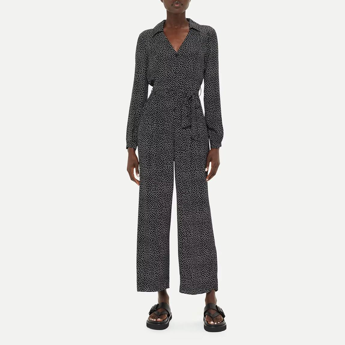 Black Leah Scattered Tie Jumpsuit main product photo