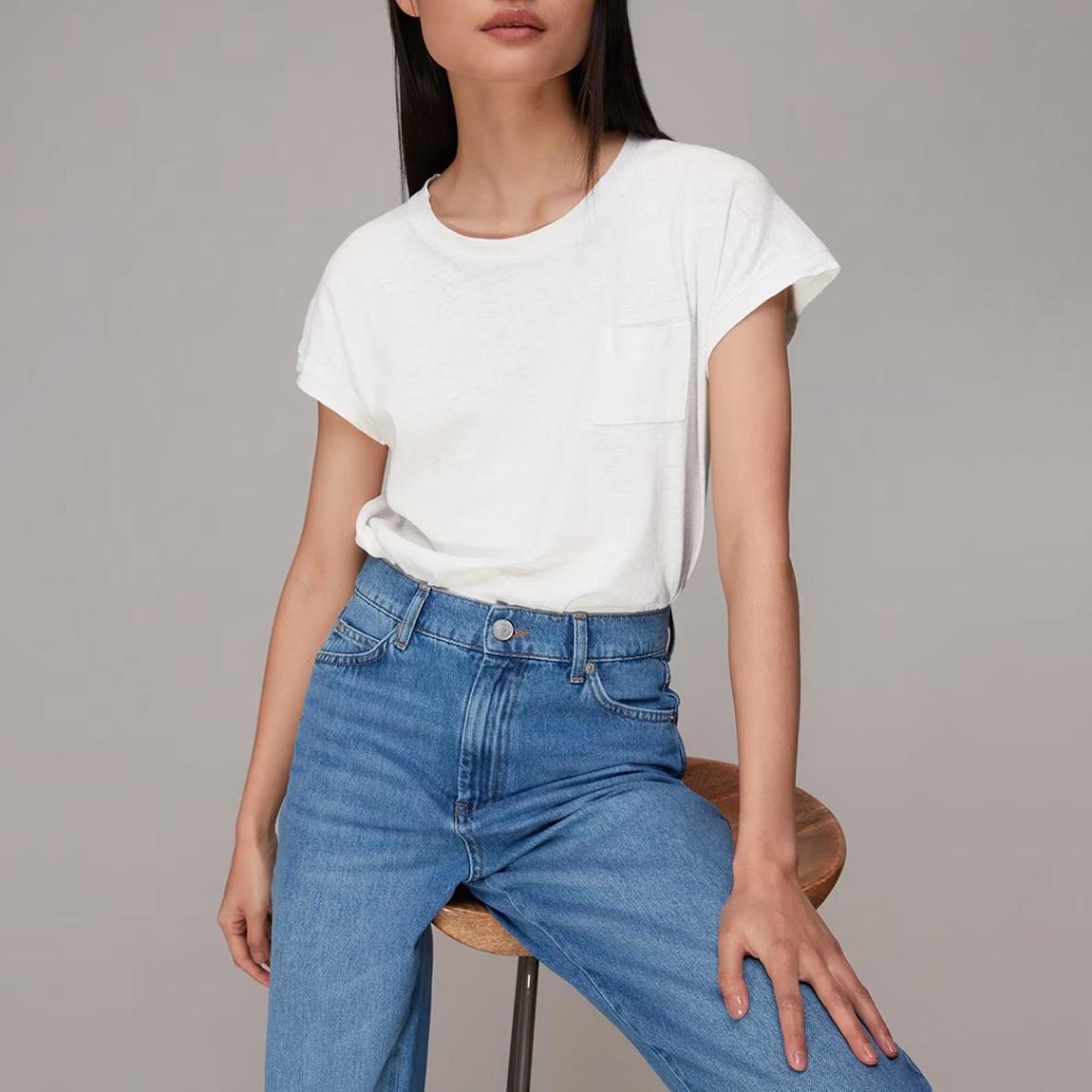 White Ember Linen Blend T-Shirt main product photo