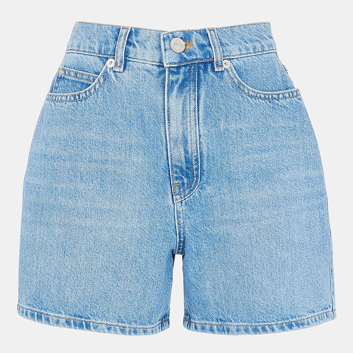 Light Blue High Waisted Denim Shorts main product photo