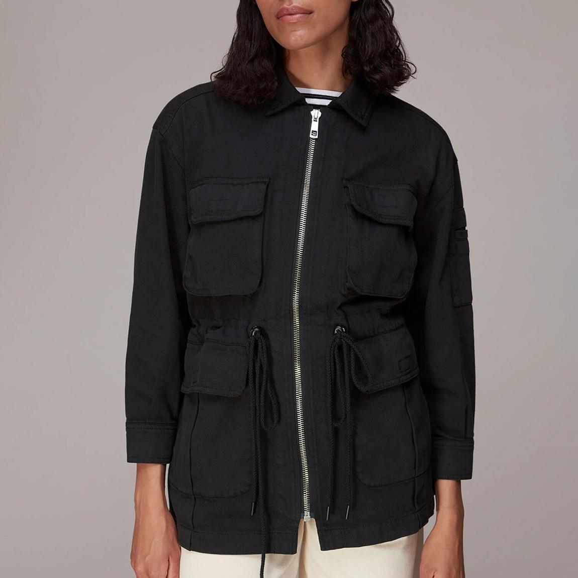 Washed Black Carly Cotton Military Jacket main product photo