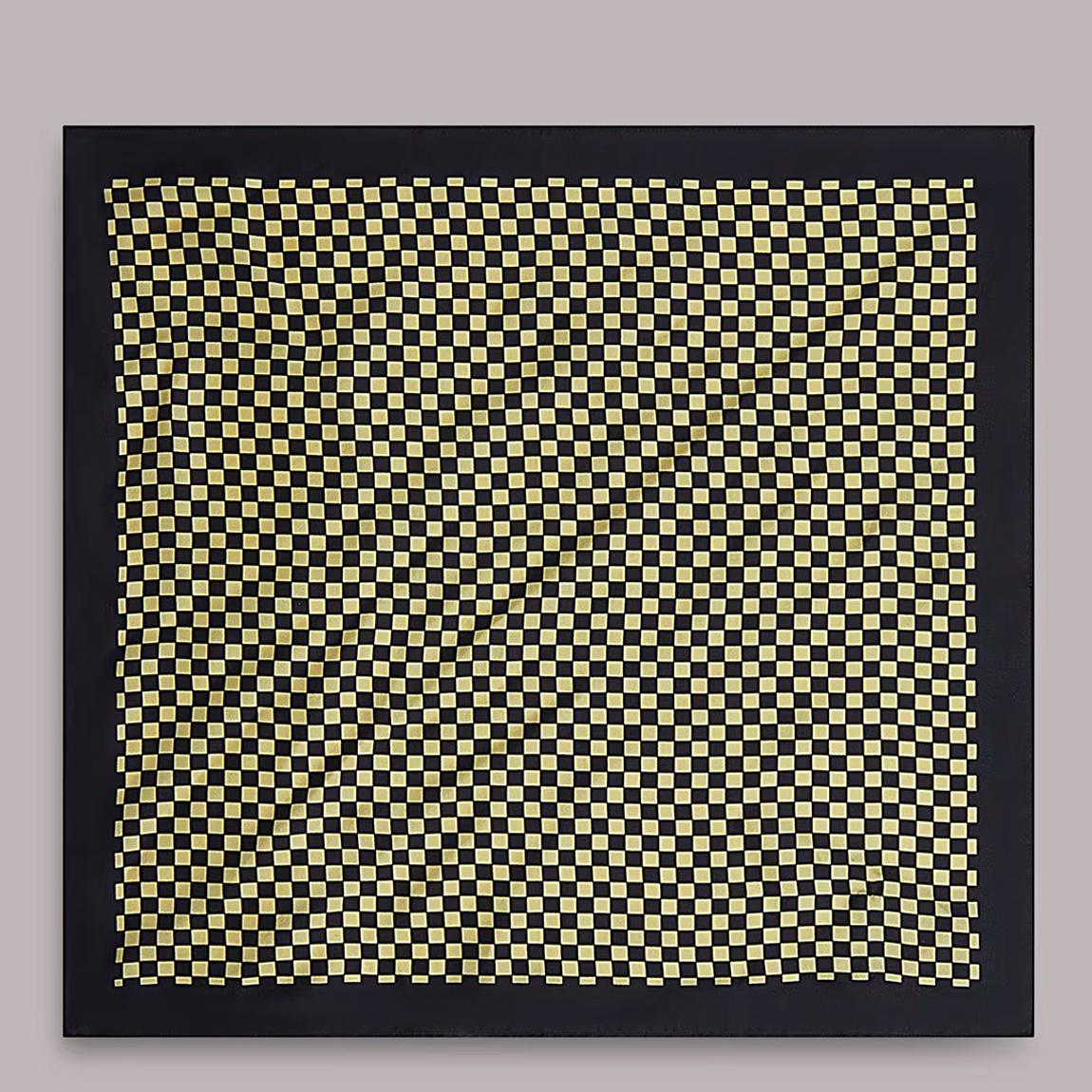 Yellow Checkerboard Silk Scarf main product photo
