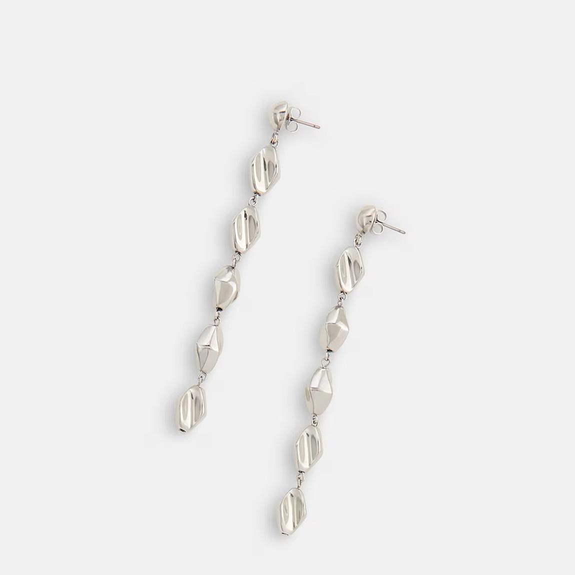 Silver Molten Beaded Earrings main product photo