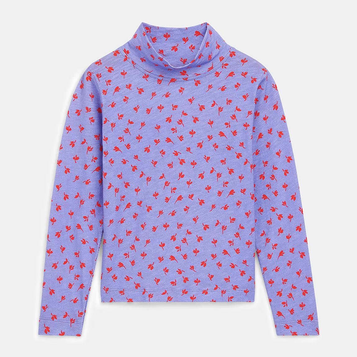 Purple Floral Print Cotton Top main product photo