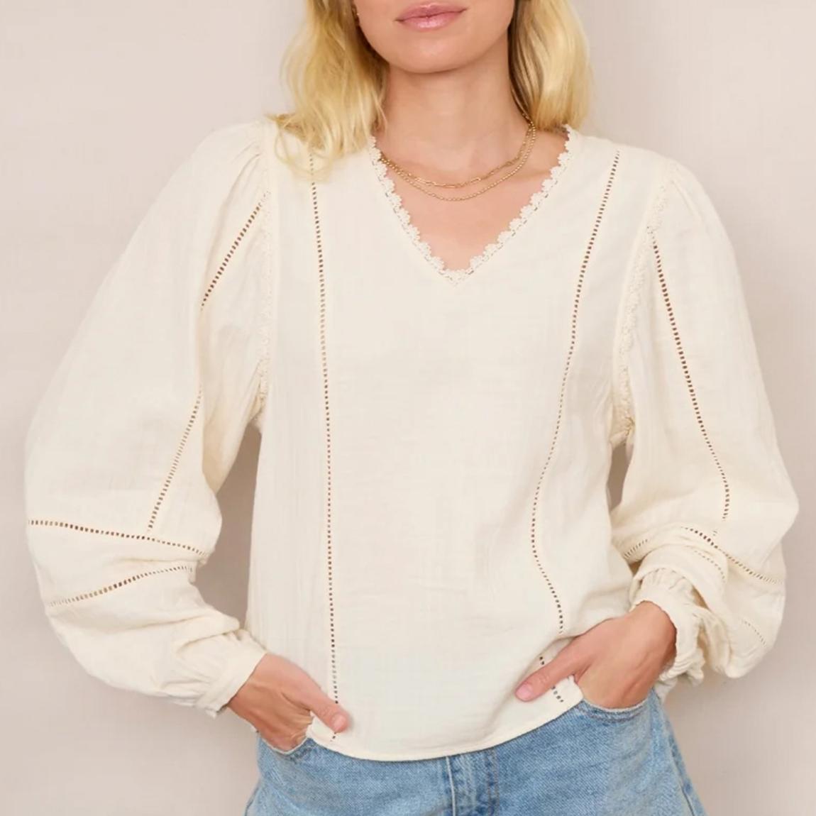 Cream Cotton Double Gauze Blouse main product photo