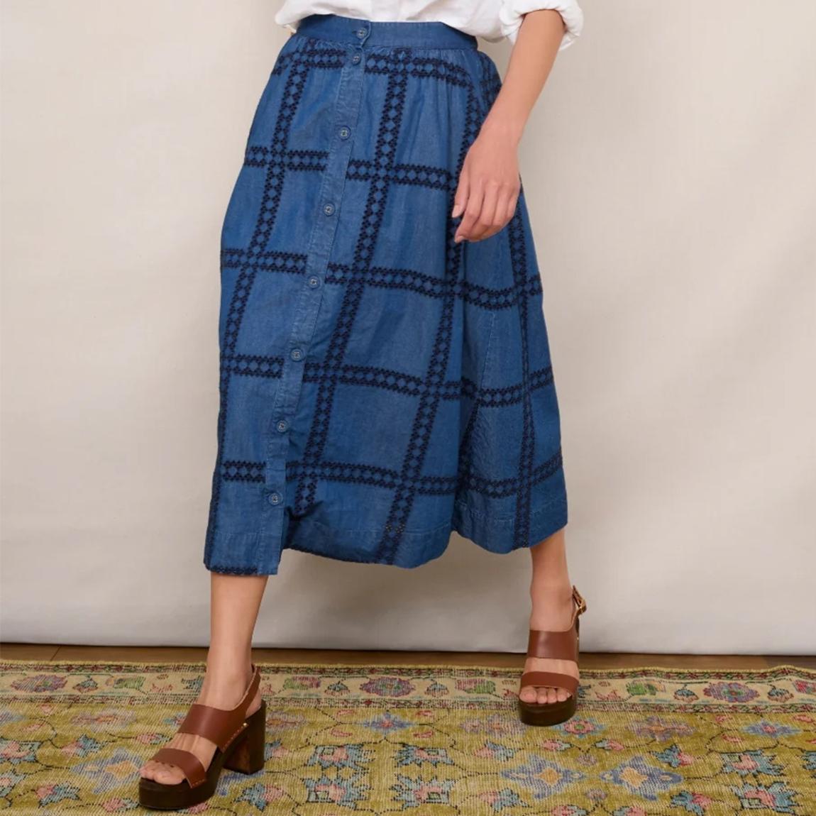 Navy Cotton Verity Skirt main product photo