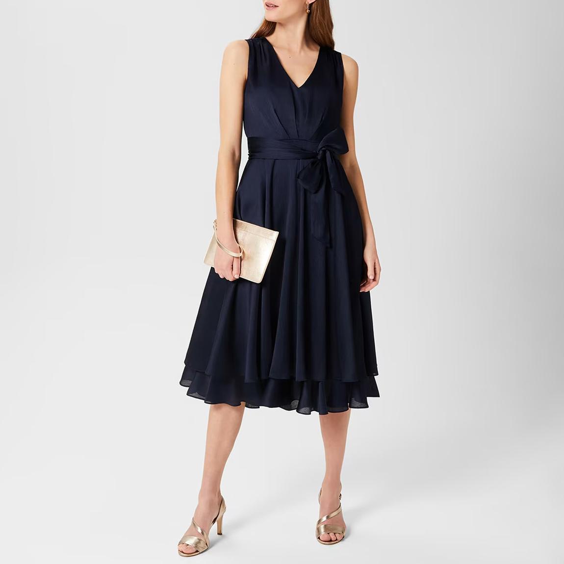 Navy Viola Tie Dress main product photo