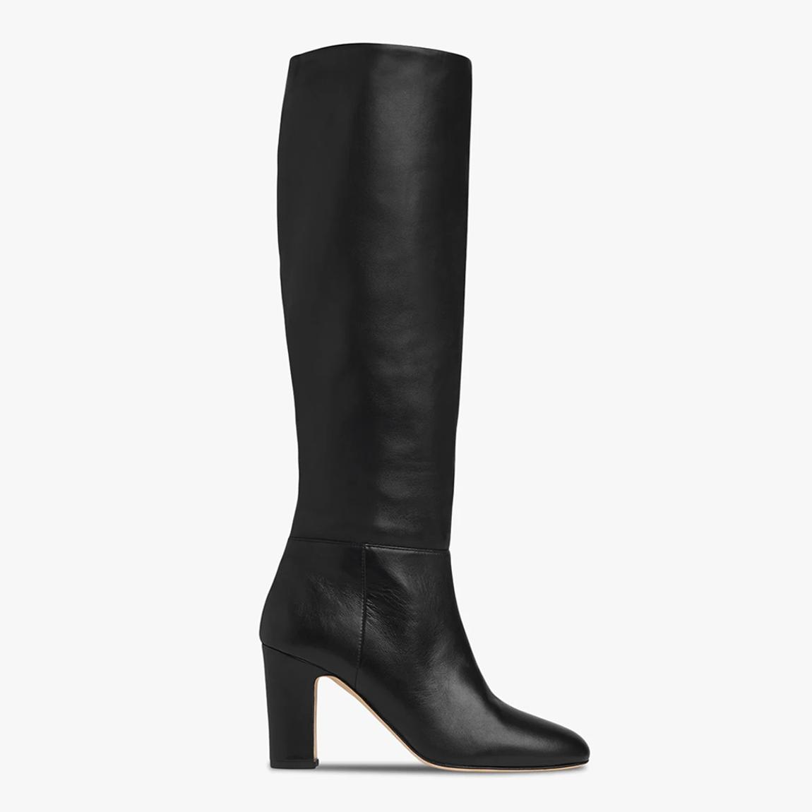 Black Kiran Suede Heeled Long Boots main product photo