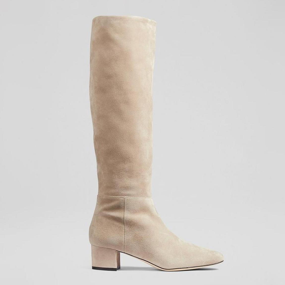Taupe Karen Suede Heeled Long Boots main product photo