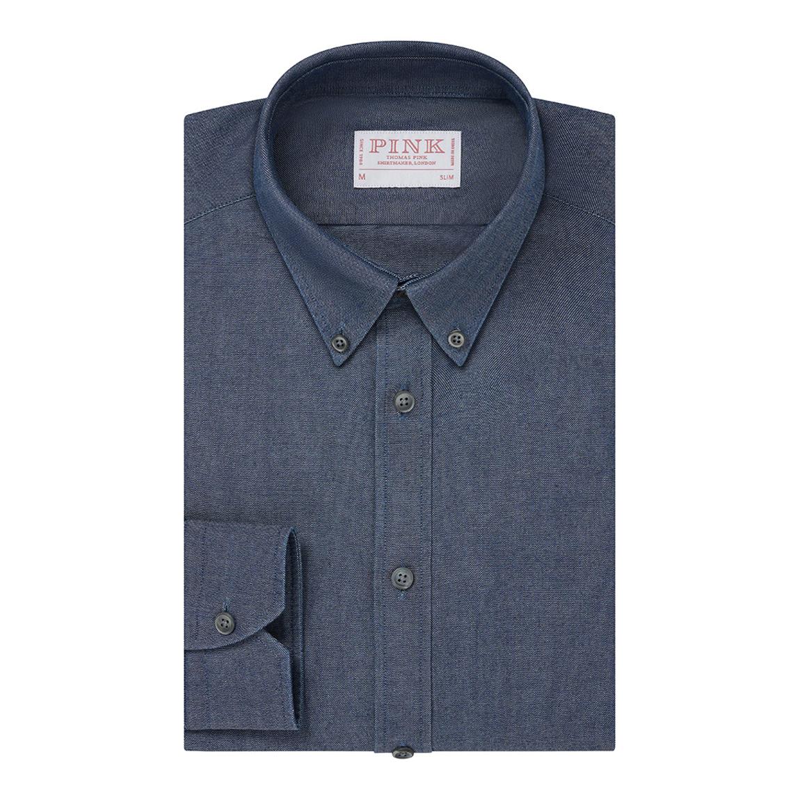 Blue Slim Fit Oxford Cotton Shirt main product photo