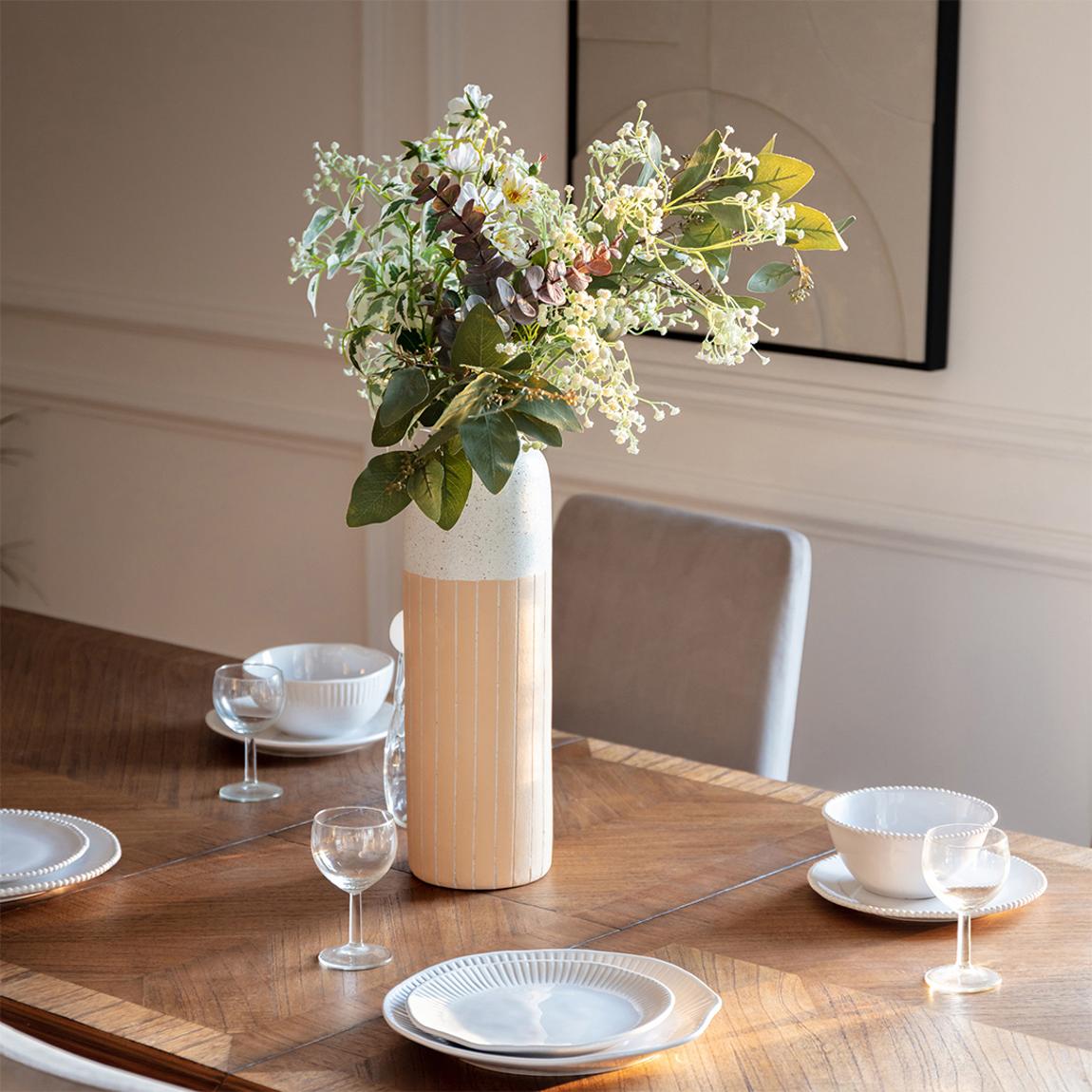 Dursley Vase Small, White/Natural main product photo