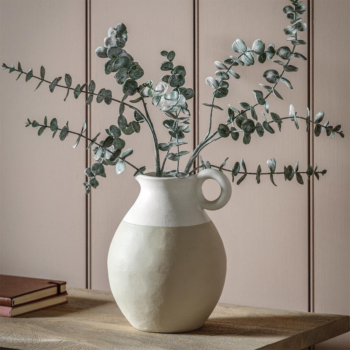 Orford Pitcher Vase Small, White Natural D18cm main product photo
