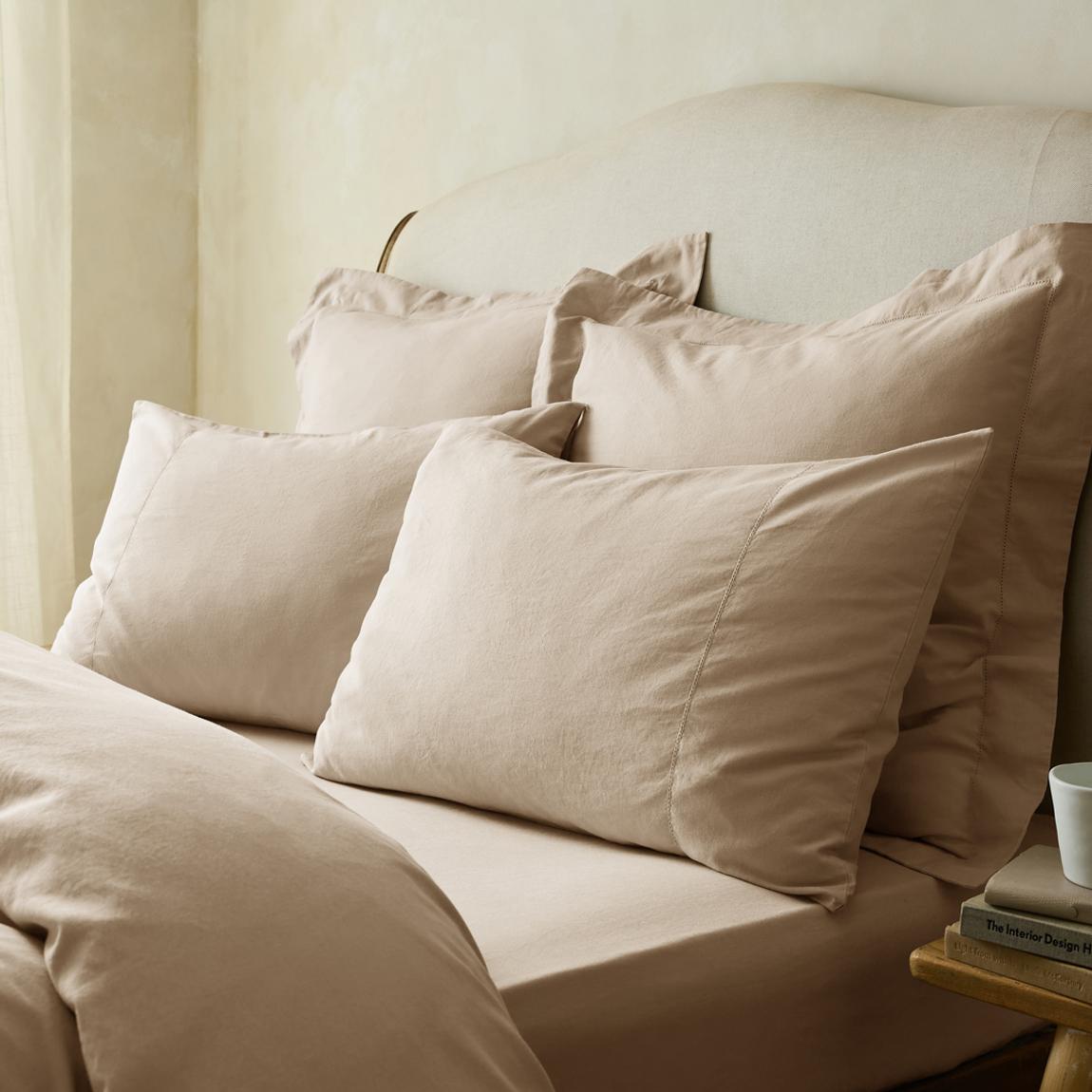 Premium Linen Housewife Pillowcases, Stone main product photo