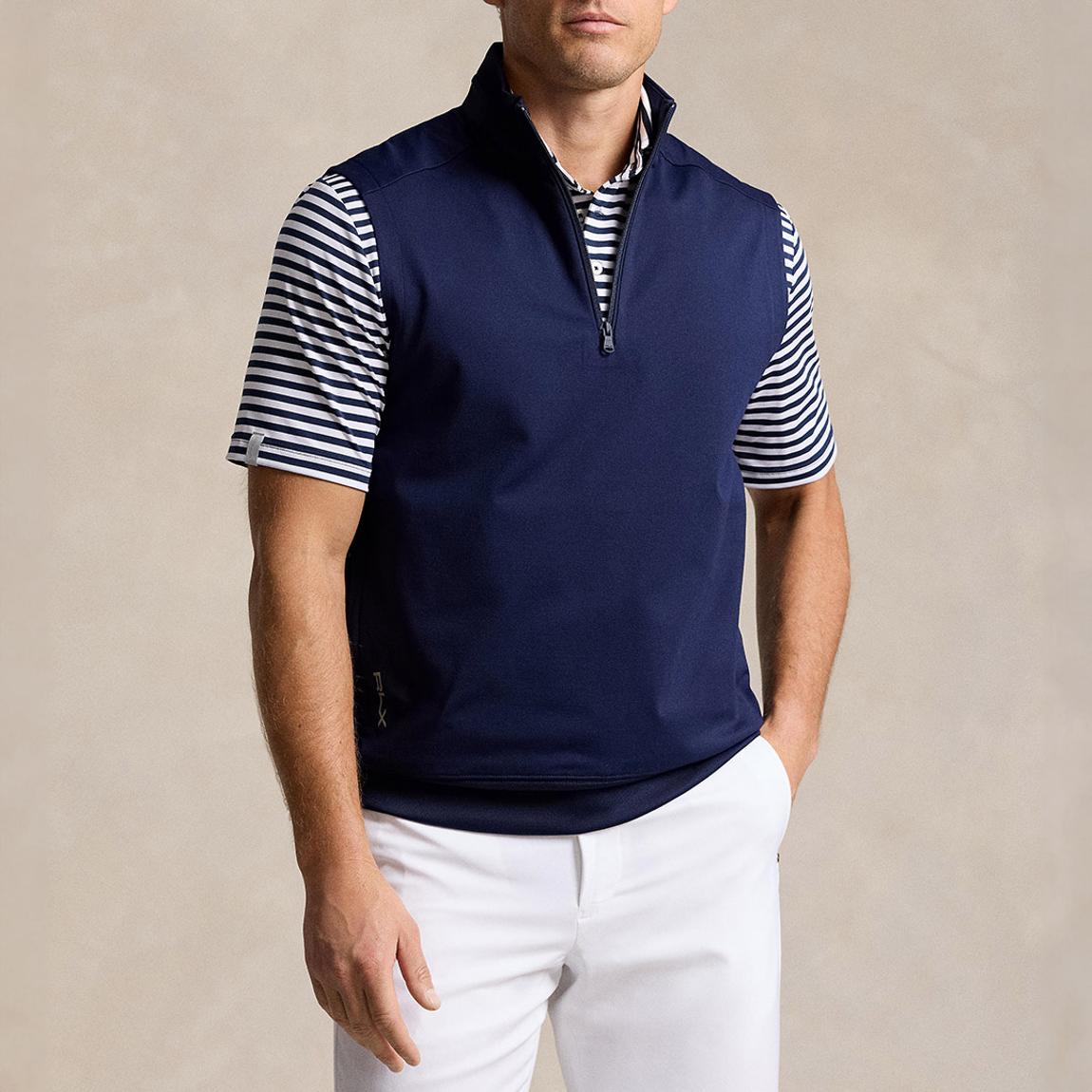 Navy Jersey Half Zip Gilet main product photo