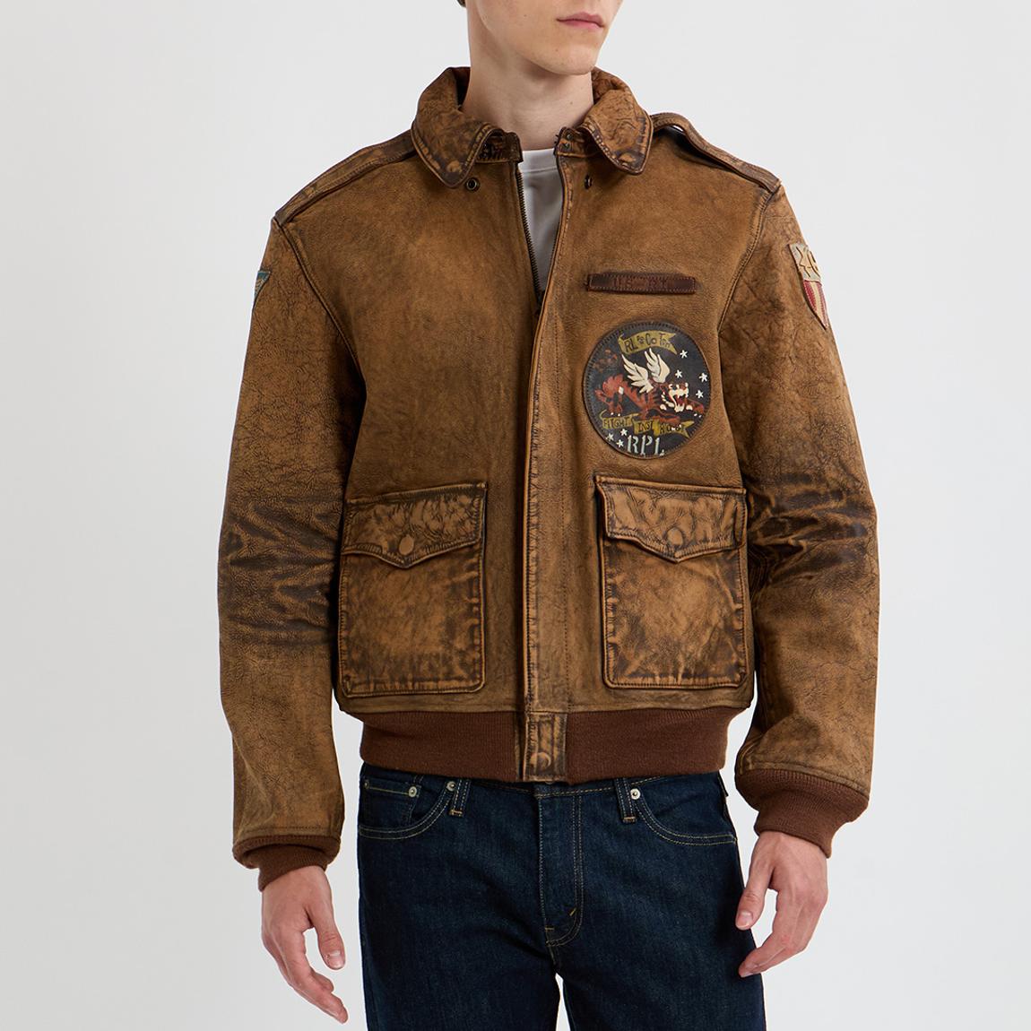 Polo Ralph Lauren Brown Leather Flight Jacket - BrandAlley