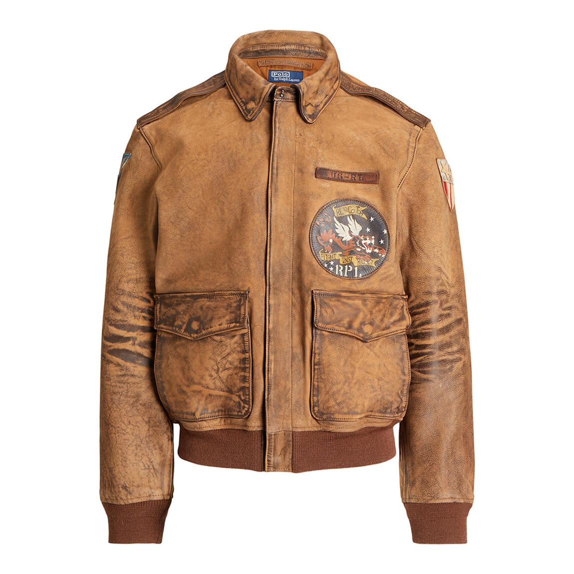 Polo Ralph Lauren Brown Leather Flight Jacket - BrandAlley