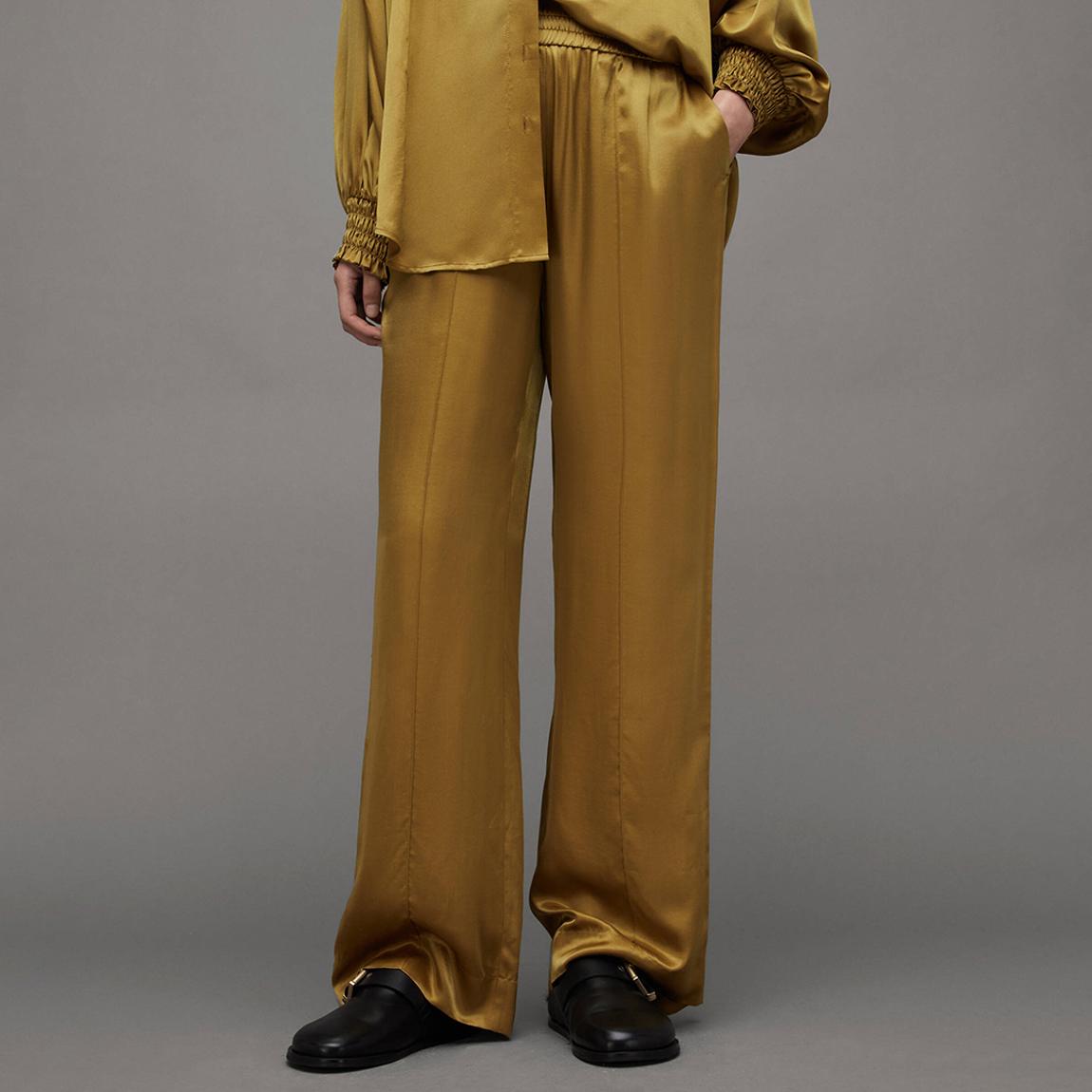Mustard Charli Silk Blend Trousers main product photo