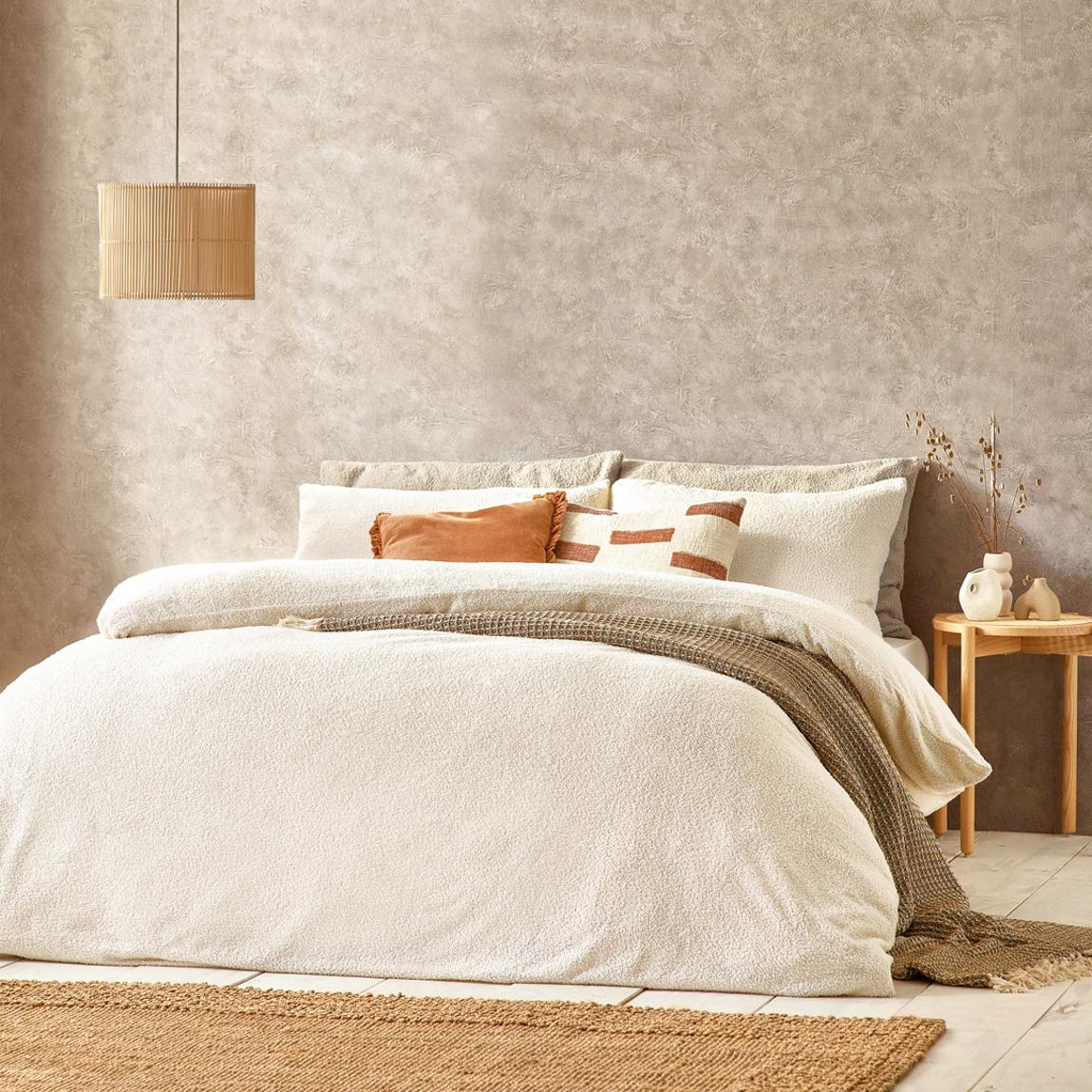 Boucle Double Duvet Set, Ecru main product photo