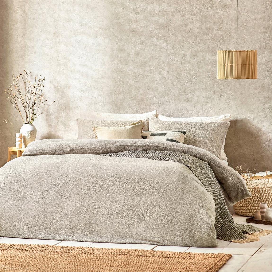 Boucle Double Duvet Set, Greige main product photo